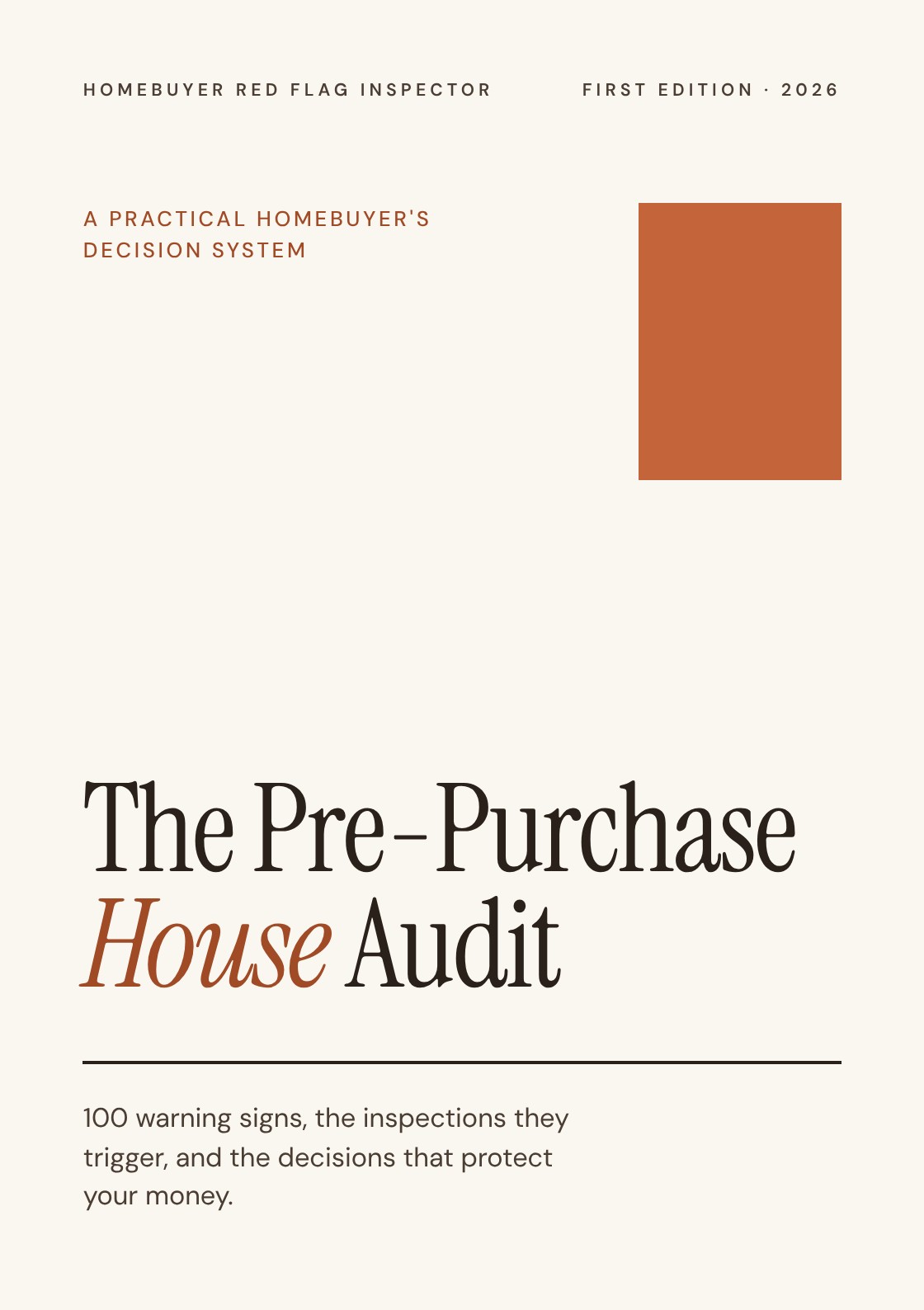 The Pre-Purchase House Audit